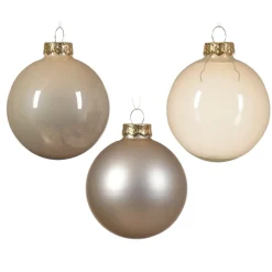 Lot de 21 boules de Noël en verre (D60 à 75 mm) Assorties Cristal Perle