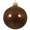 Lot de 6 boules de Noël en verre (D80 mm) Arctique brillantes Acajou