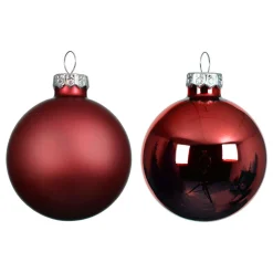 Lot de 6 boules de Noël en verre (D80 mm) Boréal Bordeaux