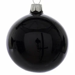 Lot de 6 boules de Noël en verre (D80 mm) Arctique brillantes Noir
