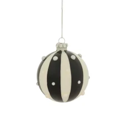 Lot de 3 boules de Noël en verre (D80 mm) Carnaval d'Hiver Noir et Blanc