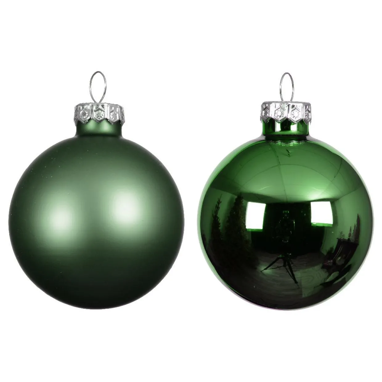 Lot de 6 boules de Noël en verre (D80 mm) Boréal Vert sapin