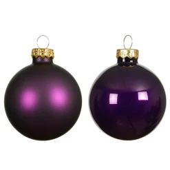 Lot de 6 boules de Noël en verre (D80 mm) Boréal Figue