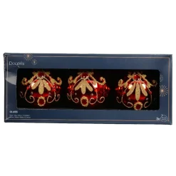 Lot de 3 boules de Noël en verre (D80 mm) Palazzo Rouge