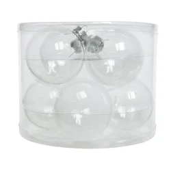 Lot de 8 boules de Noël en verre (D70 mm) Myst Transparent irisé