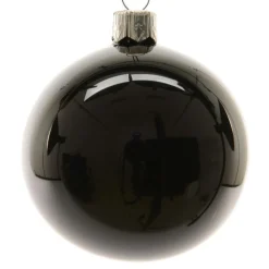 Lot de 4 boules de Noël en verre (D100 mm) Arctique brillante Noir
