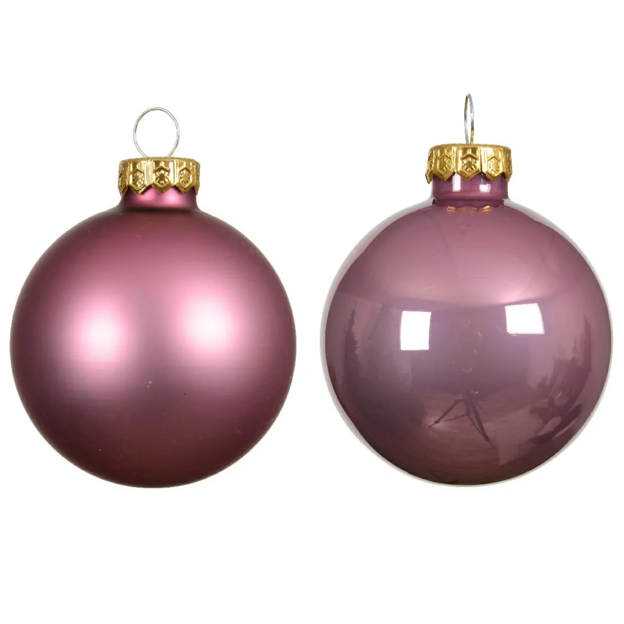 Lot de 4 boules de Noël en verre (D100 mm) Boréal Vieux rose