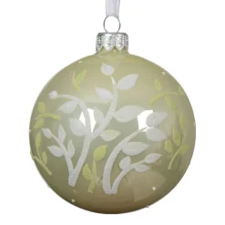 Lot de 6 boules de Noël en verre (D80 mm) Pureté Menthe blanche