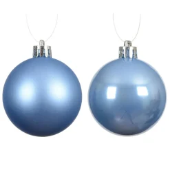 Lot de 4 boules de Noël unies (D100 mm) Aravis Bleu ciel