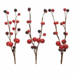 Lot de 3 branches de Baies (8 cm) Billa Rouge