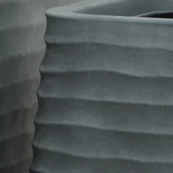 Lot de 3 cache-pots d'extérieur carrés (H49-37-27 cm) Jamie Gris effet béton