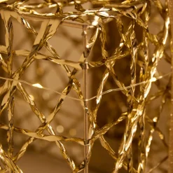 Lot de 3 cadeaux lumineux à piles 30 LED (H30 cm) Féerie Or et Blanc chaud