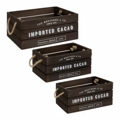 Lot de 3 cagettes bois Denys Marron