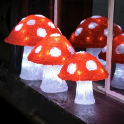 Lot de 3 champignons lumineux 72 LED (H23 cm) Blanc froid