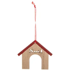 Lot de 4 Chiens à suspendre (H10 cm) Christmas Rouge
