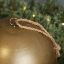 Lot de 3 Cloches métal à suspendre (D24-20-14 cm) Grisons Or