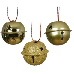 Lot de 12 clochettes à suspendre (D3 cm) Christmas Stars Or