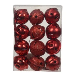 Lot de 12 clochettes à suspendre (D3 cm) Christmas Stars Rouge