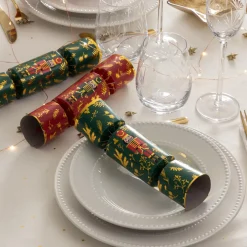 Lot de 6 crackers de Noël Soldats Casse-noisette Vert et Rouge
