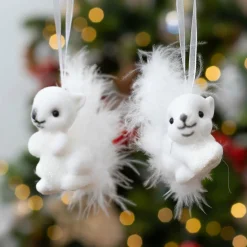 Lot de 2 écureuils à suspendre (H6 cm) Pilou Blanc