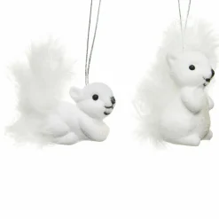Lot de 2 écureuils à suspendre (H6 cm) Pilou Blanc