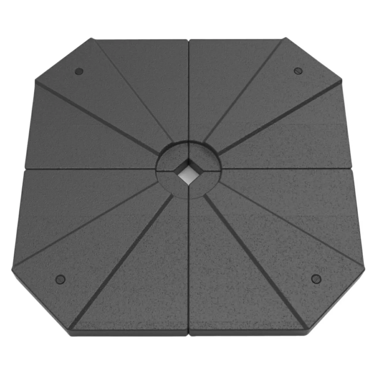 Lot de 4 dalles pour Parasol déporté 20L Noir