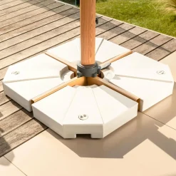 Lot de 4 dalles pour Parasol déporté 20L Blanches