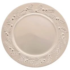 Lot de 12 dessous d'assiette Houx de Noël Argent