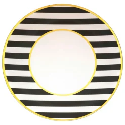 Lot de 12 dessous d'assiette Rayées Noir et Blanc
