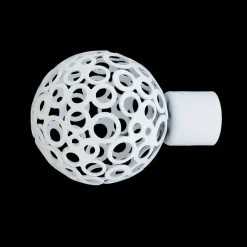 Lot de 2 embouts tringle (D20 mm) Jim Boule perforée Blanc mat