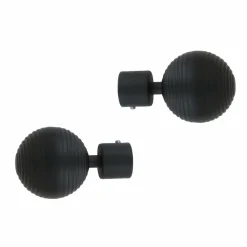 Lot de 2 embouts tringle (D20 mm) Jim Globe Noir