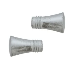 Lot de 2 embouts tringle (D20 mm) Jim Lotus Argent et Noir