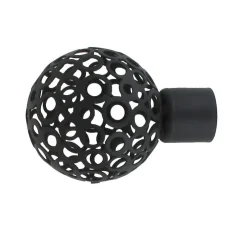 Lot de 2 embouts tringle (D20 mm) Jim Boule perforée Noir mat