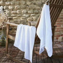 Lot de 2 essuie-mains gaze de coton (70 cm) Gaïa Blanc chantilly