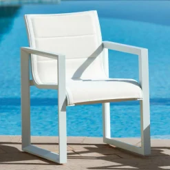 Lot de 2 fauteuils de jardin en aluminium Elba Blanc