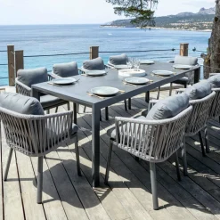 Lot de 2 fauteuils de jardin en aluminium Amalfi Gris anthracite