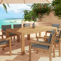 Lot de 2 fauteuils de jardin empilables en bois d'acacia Bornéo Gris anthracite