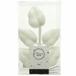 Lot de 12 feuilles à suspendre (H36 cm) Alpine Blanc