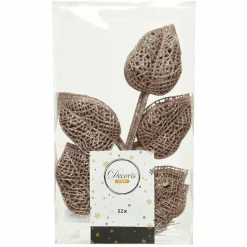 Lot de 12 feuilles à suspendre (H36 cm) Alpine Rose poudré