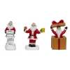 Lot de 3 figurines pour village (H7 cm) Père Noël en folie