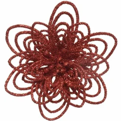 Lot de 3 fleurs sur clip (D11 cm) Floralia Rouge