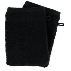 Lot de 2 gants de toilette coton (15 x 21 cm) Timeless Noir