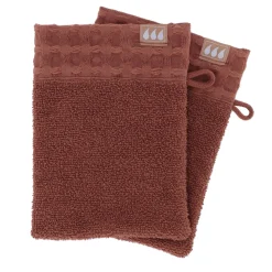 Lot de 2 gants de toilette coton (15 x 21 cm) Season Color Ambre