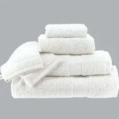 Lot de 2 gants de toilette coton (15 x 21 cm) Timeless Blanc
