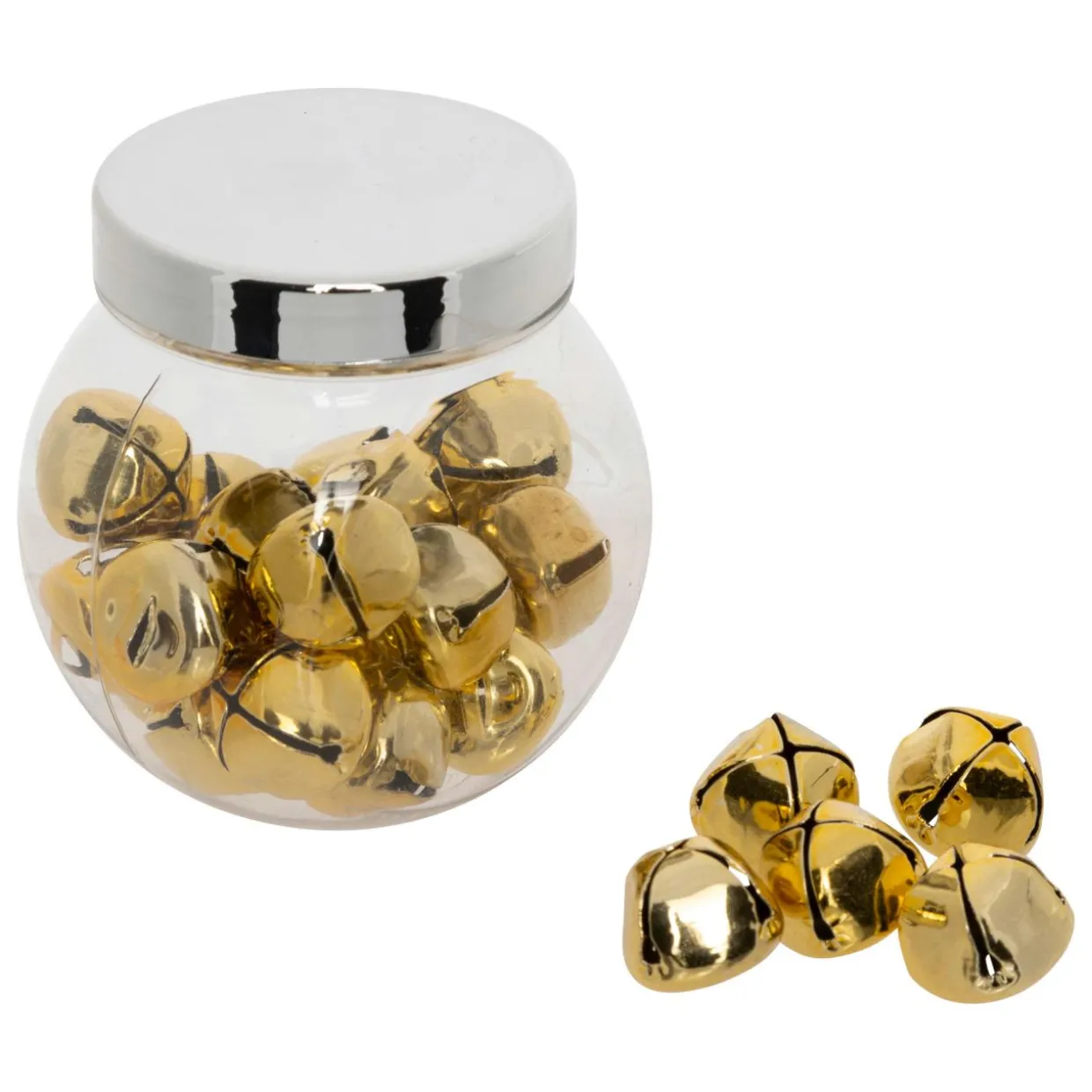 Lot de 24 grelots à parsemer en métal Dorés