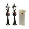 Lot de 2 lampadaires illuminés (H12 cm) pour aménager un village