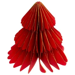 Lot de 2 minis Sapins décoratifs (H6 cm) papier magnétique Rouge