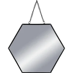 Lot de 3 miroirs en métal (H26 cm) Hexagonal Noir