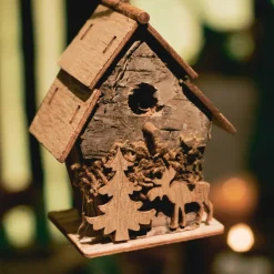 Lot de 2 nichoirs (H7,5 cm) Ecorce à suspendre Marron