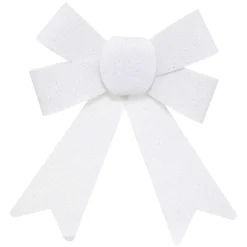 Lot de 2 noeuds de Noël (H17 cm) Paillettes Blanc